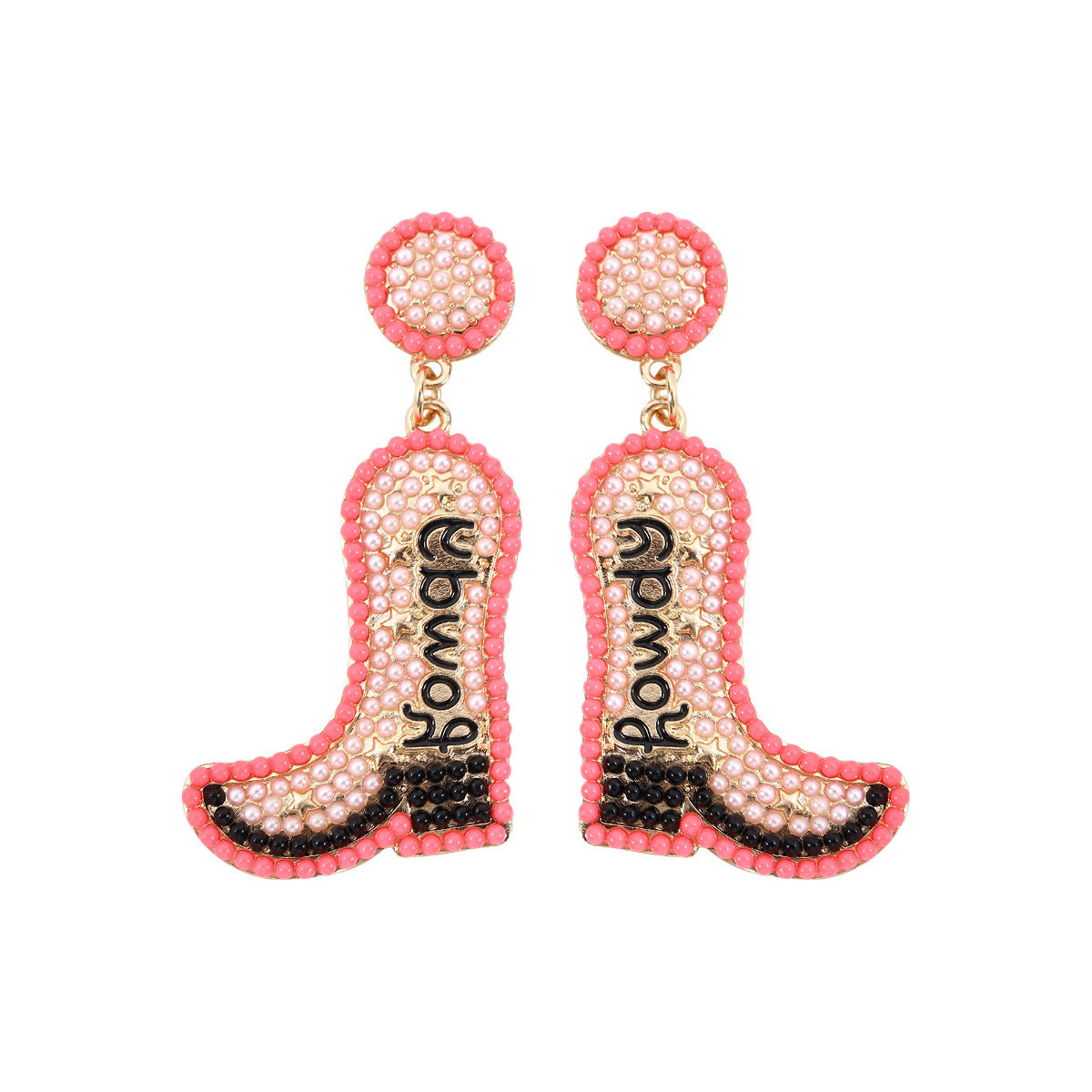 Wholesale Western Cowboy Hat Alloy Christmas Boots Earrings